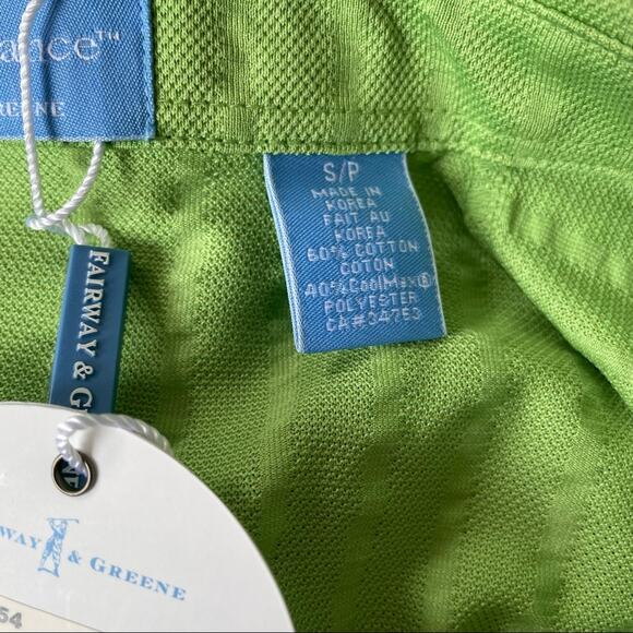 Fairway & Greene Pureformance Golf Polo Shirt Solid Green Apple S NWT - Picture 4 of 11